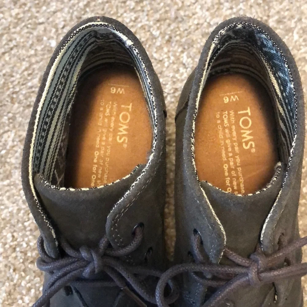 TOMS Grey‎ Wedge Bootie